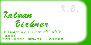 kalman birkner business card